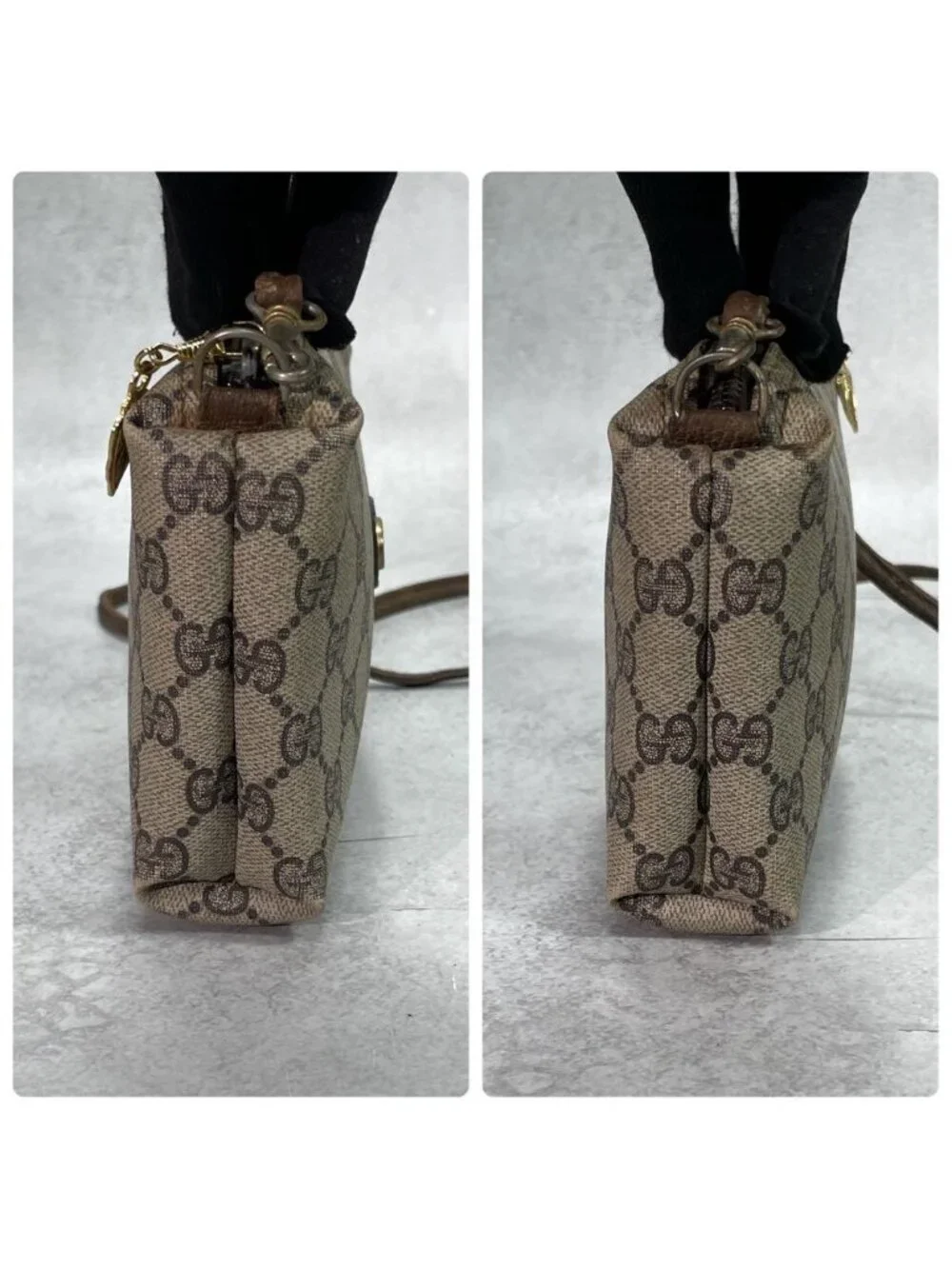Gucci GG Shoulder Bag Brown Beige Logo